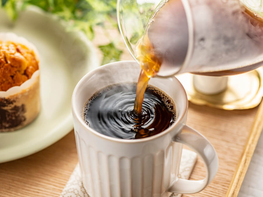 ホットコーヒーとマフィン